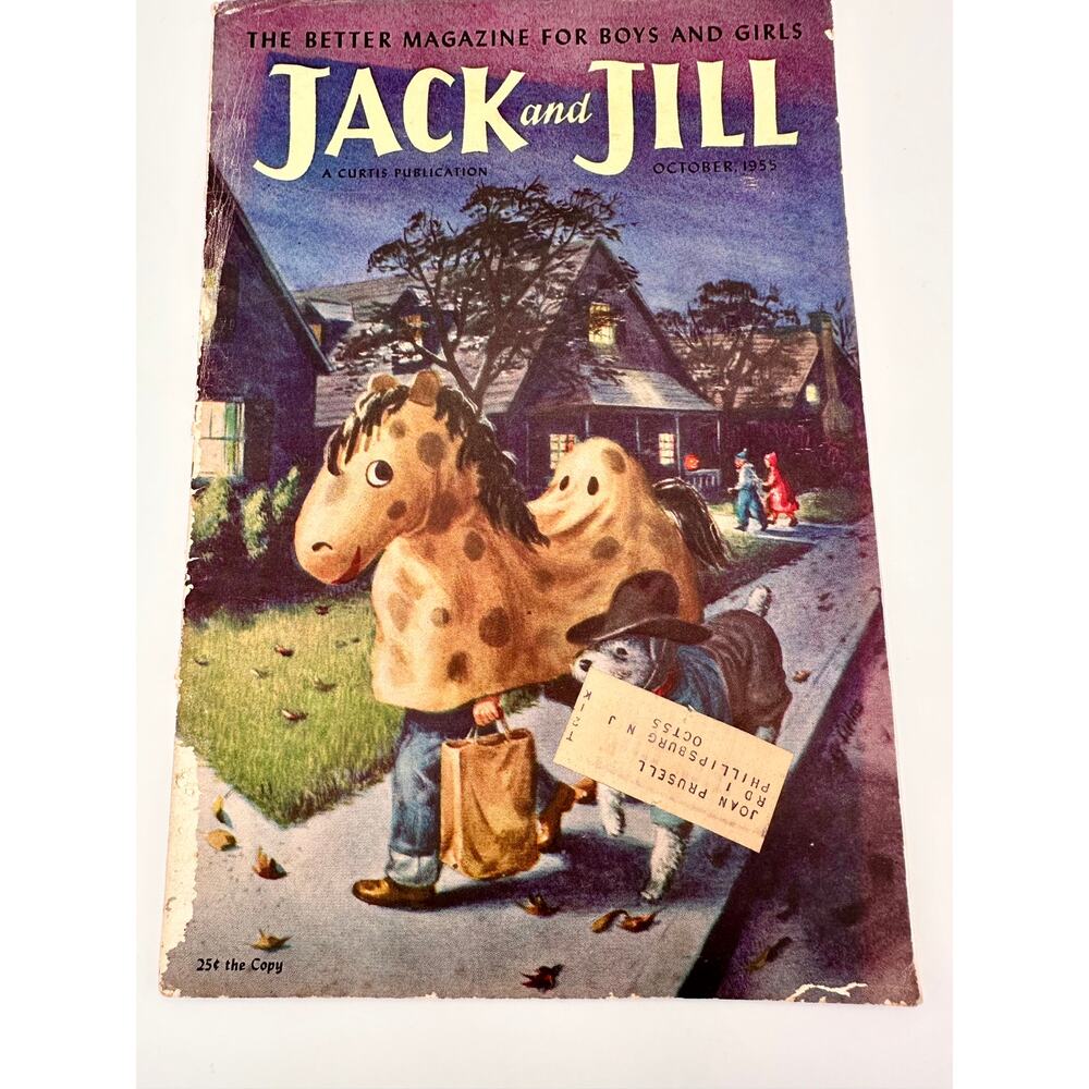 1955 Jack and Jill children's magazine, vintage Jack and Jill, 1955 Halloween